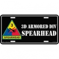 LICENSE PLATE - ARMY 3RD ARMORED DIV. LICENSE PLATE - ARMY 3RD ARMORED DIV.